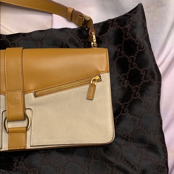 Authentic Gucci leather/suede shoulder bag - Picture 4 of 16